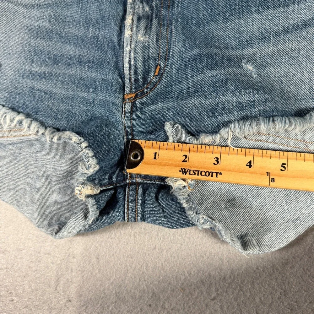 Citizens of Humanity Danielle Cut-Off Shorts Blue Distressed Denim 990D-837 32 - Picture 8 of 16